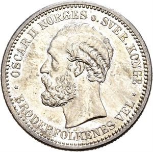 OSCAR II 1872-1905, KONGSBERG, 1 krone 1890