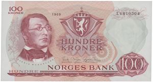 100 kroner 1969. L1819304.