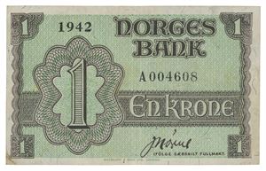 Norway. 1 krone 1942. A004608