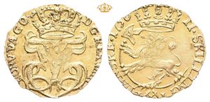 2 skilling 1756. Preget i gull/struck in gold. (1,97 g). UNIK/UNIQUE