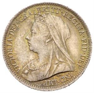Victoria, 6 pence 1901. Ex. Helge Reff og Oslo Mynthandel a/s nr.17 5/10-1986 nr.1115