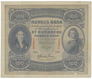 100 kroner 1941. B.7859635.