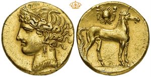 EL 1 1/2 Shekels/Tridrachm, circa 264-241 BC