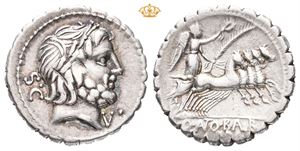 Q. Antonius Balbus. 83-82 BC. AR serrate denarius (3,95 g)