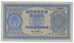 5 kroner 1951. G1182340