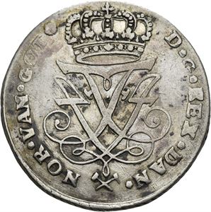 FREDERIK IV 1699-1730. KONGSBERG. 2 mark 1725. Riper på revers/Scratches on reverse. S.4