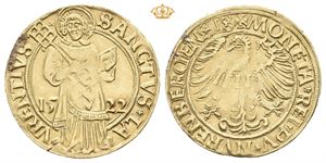 Nürnberg, Freie Stadt. 1 goldgulden 1522. (3,18 g). Kobberkjerne/plated