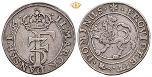 Frederik III (1648 - 1670) 2 mark 1666 Ex Künker 293 nr 2093.