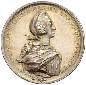 Christian VI, Kronprinsens bryllup 1743. Arbien. Sølv. 44 mm. Ex. Ernst II 1966 nr.1172 og Zinck medaljer 27/4-2001 nr.2200