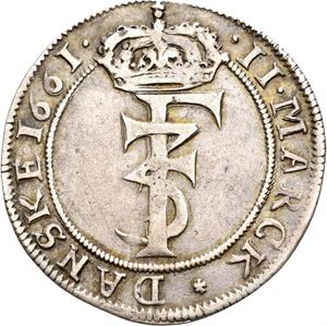 FREDERIK III 1648-1670 2 mark 1661. S.28