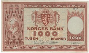 1000 kroner 1967 A 2858738.