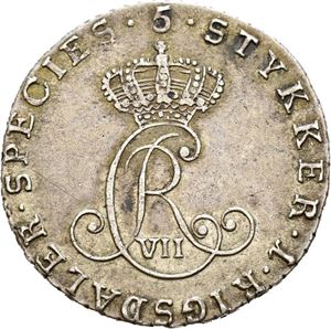 Christian VII 1766-1808. 1/5 speciedaler 1800. S.9