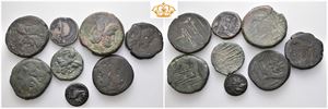Lot of 8 bronze coins from the Roman Republic