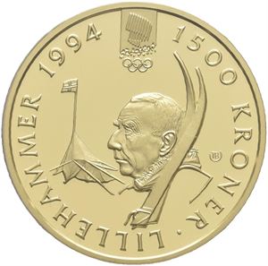 1500 kroner 1993. OL mynt nr.4