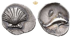 CALABRIA, Tarentum. Circa 325-280 BC. AR litra (0,81 g)