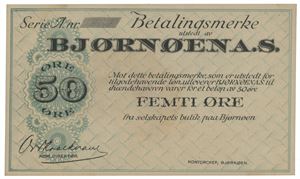 50 øre 1923/24. Blankett.