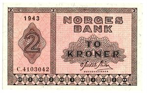 2 kroner 1943. C4103042