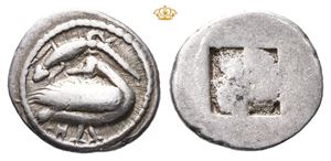 MACEDON, Eion. Circa 480-470 BC. AR diobol (0,83 g)