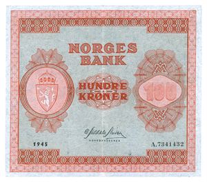 100 kroner 1945. A7341432