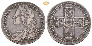 George II, 1/2 crown 1746-LIMA, London. Små riper på advers/small scratches on obverse