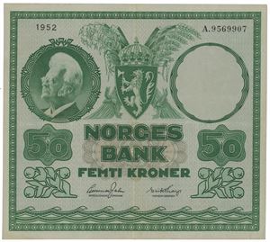 50 kroner 1952. A.9569907.
