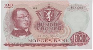 100 kroner 1965. E3413531.