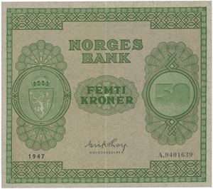 50 kroner 1947. A.9401639.
