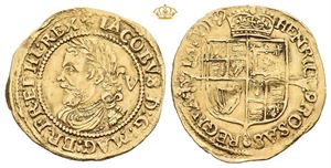 James I (1603-1625), 1/4 laurel u.år/n.d. 3. coinage. (2,22 g). Svakt buklet/slightly creased