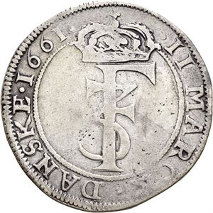 FREDERIK III 1648-1670 2 mark 1661. S.35