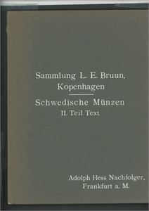 1914 L. E. Bruun katalog Svenske mynter med plansjer Frankfurt 1914