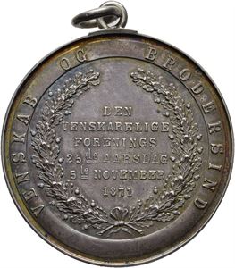 Norge, Den vennskapelige forening av 1846. Æresmedlem. Andersen. Sølv. 42 mm.