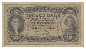 10 kroner 1937. X0077746. R.