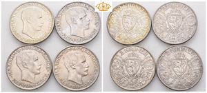 Lot 4 stk. 2 kroner 1914, 1915, 1916 og 1917