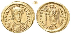 Zeno. Second reign, AD 474-491. AV solidus (4,46 g)