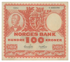 100 kroner 1952. C0000386