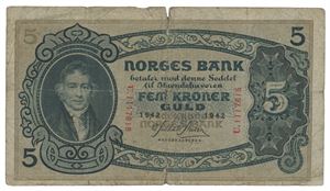 5 kroner 1942. U1117815