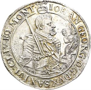 Sachsen, Johann Georg I, taler 1651. Svakt korrodert/slightly corroded