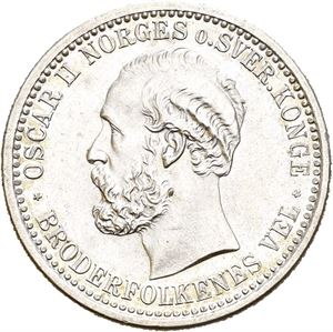 OSCAR II 1872-1905, KONGSBERG, 50 øre 1897