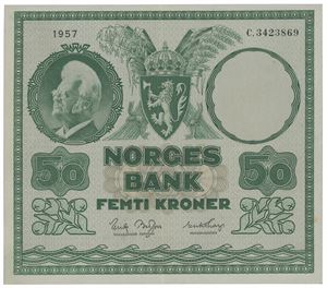 50 kroner 1957. C.3423869.