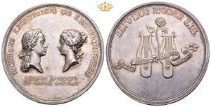 Kronprinsessens nedkomst 1792. Hull. Sølv. 49 mm