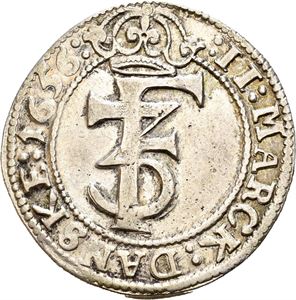 FREDERIK III 1648-1670, CHRISTIANIA, 2 mark 1656. S.23