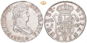 Ferdinand VII, 8 reales 1814. CJ. Cadiz