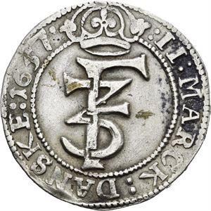 FREDERIK III 1648-1670. 2 mark 1657. S.37