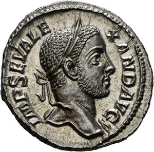 Severus Alexander 222-235, denarius, Roma 231 e.Kr. R: Jupiter stående mot venstre