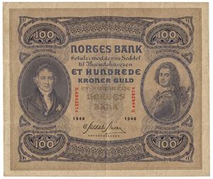 100 kroner 1940. B4943874