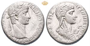 SYRIA, Seleucis and Pieria. Antioch. Nero with Agrippina Junior, AD 54-68. AR tetradrachm (14,70 g).