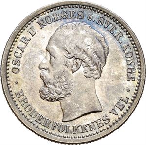 OSCAR II 1872-1905, KONGSBERG, 1 krone 1895