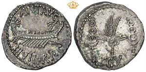 AR Denarius, late 32-spring 31 BC