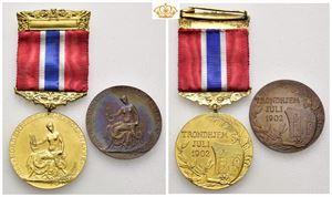 Den Nordenfjeldske Sangerstevne. Bronse og forgylt bronse 31 mm