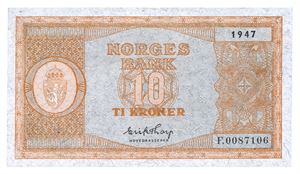 10 kroner 1947. F0087106